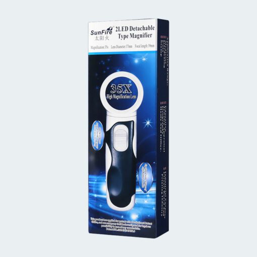 35x handheld magnifying glass with LED light عدسة مكبرة 35 مرة
