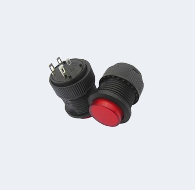 PUSH BUTTON SMALL PERMINET-4 PIN ON -OFF RED