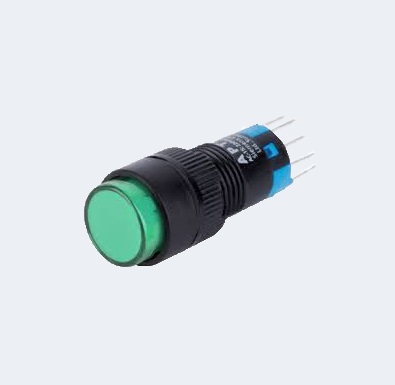 PUSH BUTTON SMALL PERMINET-4 PIN ON -OFF-3A 250V -GREEN- LONGE