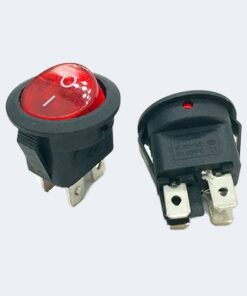 switch On-off DPST ROCKER SWITCH -6A 250V-RED CIRCLE