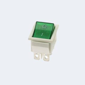 switch On-off DPST ROCKER SWITCH 16A 250V- 4PIN GREEN