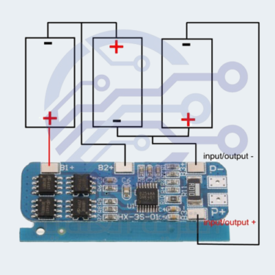 BMS Battery Protection Board 3S 10A for 3-batteries 18650 HX-3S-01