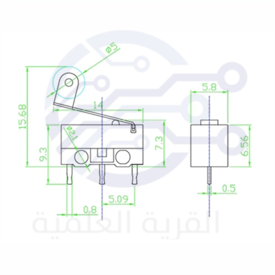 Micro Limit Switch FOR PCB D62-04-06 Dimension