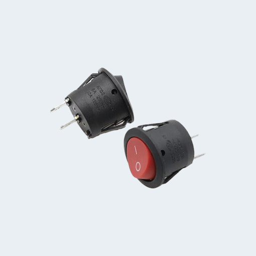 SWITCH ON/ OFF ROCKER 2 PIN CIRCLE- 6A 250V