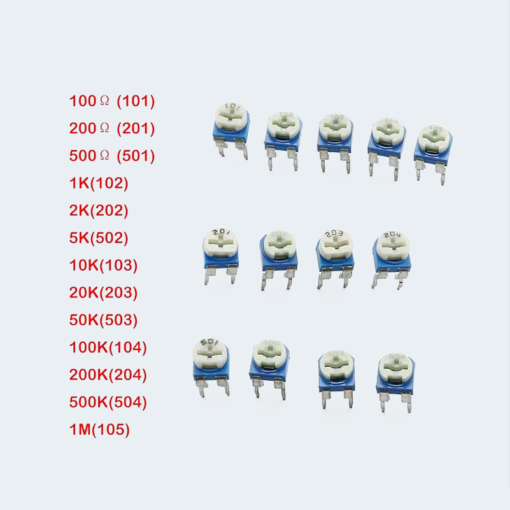 Variable Resistor Kit 13 Values-Single Turn Potentiometer preset 65 PCS