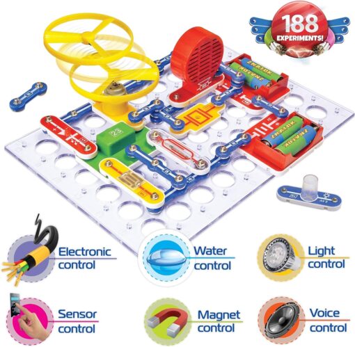 Electric Circuits For Kids – Snap circuit kit for children around 188 Projects