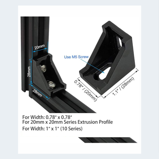 External corner of aluminum profiles V-Slot 2020,