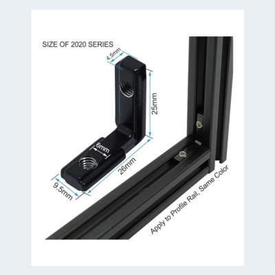 corner for Aluminum profile V-Slot 2020 Extrusion, Linear Rail 500mm