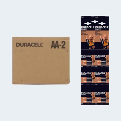 Duracell Original AA 1.5V Alkaline Battery 12AA Cells x 10 Packs =120AA Cells