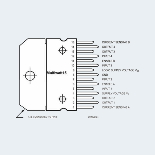 L298N Dual Motor Driver IC 2A 5V-46V (IC ONLY)