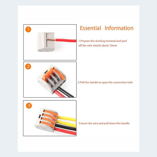 Nuts 4 Conductor Combination Compact Wire Connectors PCT-214 Connector Spring Terminal Block