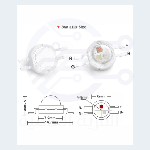 RGB POWER LED 3watt 4 pin