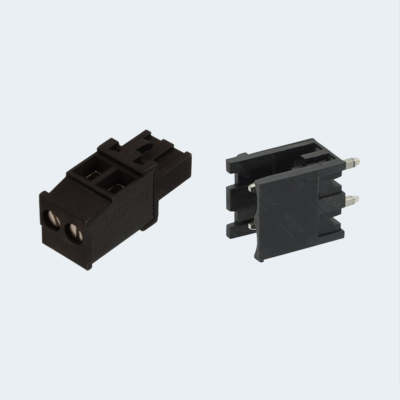 Male Female PCB Terminal Block vertical BLACK 2 Pin