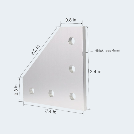 L-Bracket for 10 Series Aluminum Extrusion (1″ x 1″)1 Pcs