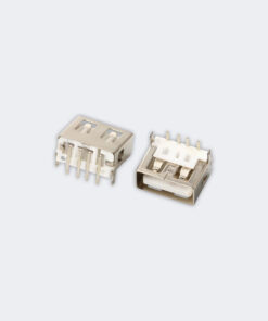 USB Type A Female Placement DIP for PCB Design 4 Pin Connector 90 Degree Right Angle