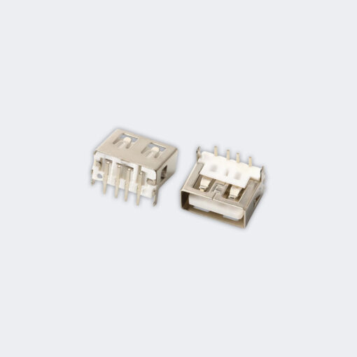 USB Type A Female Placement DIP for PCB Design 4 Pin Connector 90 Degree Right Angle