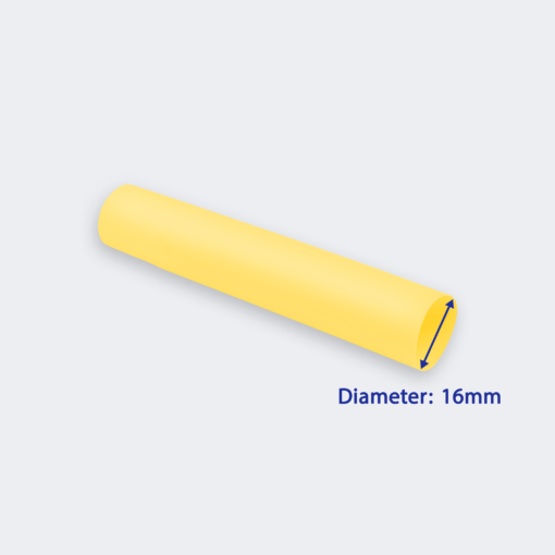 Heat Shrinkable Tube – 16mm Diameter, Yellow, 1 Meter