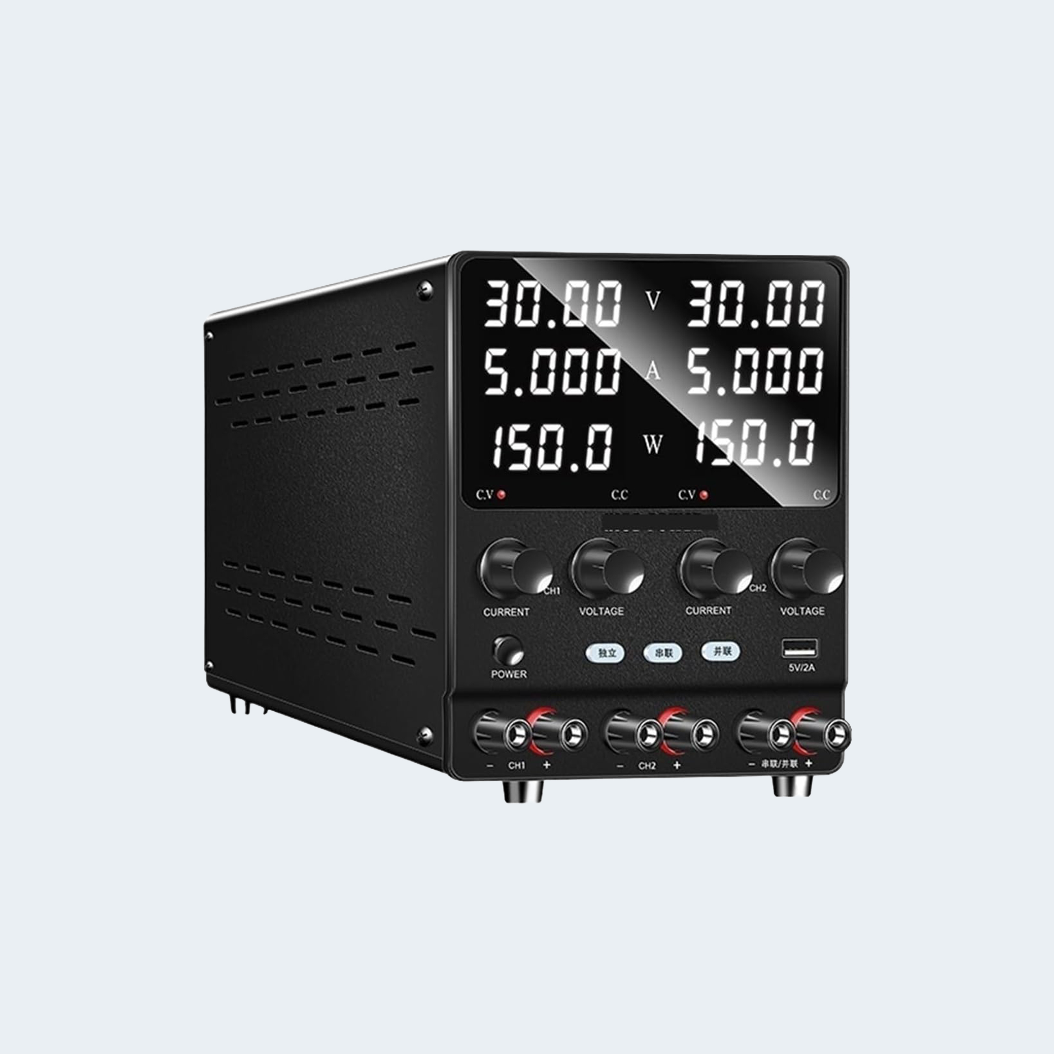 61B1CuKpHiL._AC_SL1500_ مزود الطاقة SPS3010-2KD هو مصدر طاقة معملي ثنائي القناة (Dual-Channel) بقدرة 30 فولت / 10 أمبير، مزود بنظام حماية من زيادة التيار (Current Protection).