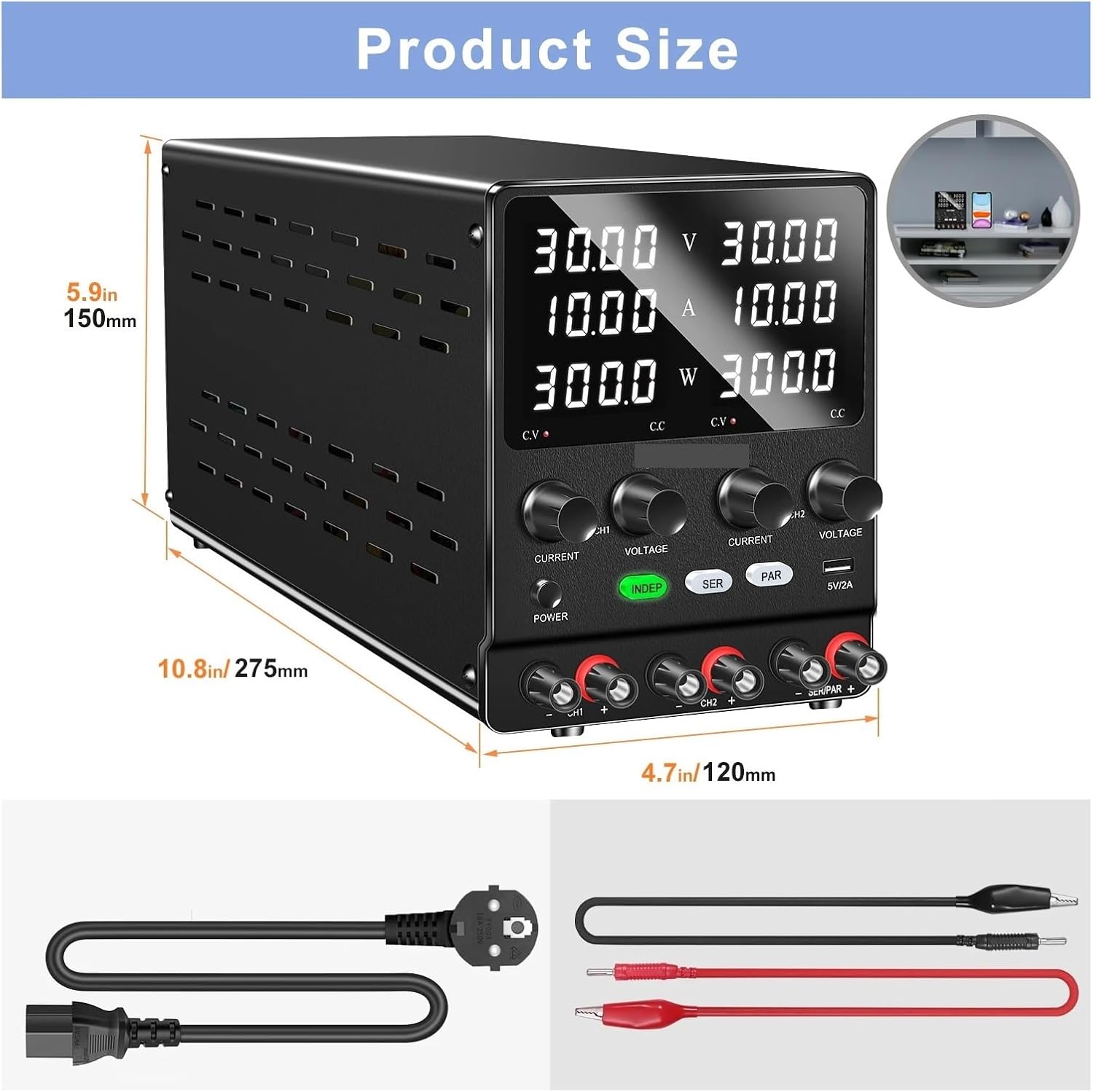 71RVeAKKD2L._AC_SL1500_ مزود الطاقة SPS3010-2KD هو مصدر طاقة معملي ثنائي القناة (Dual-Channel) بقدرة 30 فولت / 10 أمبير، مزود بنظام حماية من زيادة التيار (Current Protection).