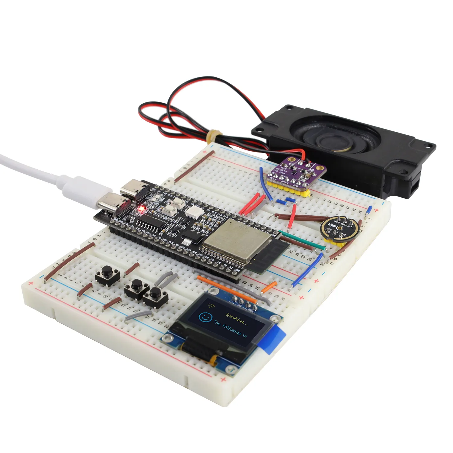 3f8312ff92 ESP32 | AI Chatbot Breadboard DIY Electronic Kit with 128×64 OLED Screen Al Voice Assistant Starter Kit