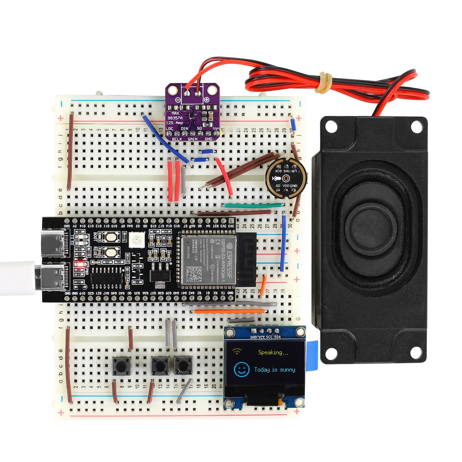 524a2f74d8 ESP32 | AI Chatbot Breadboard DIY Electronic Kit with 128×64 OLED Screen Al Voice Assistant Starter Kit