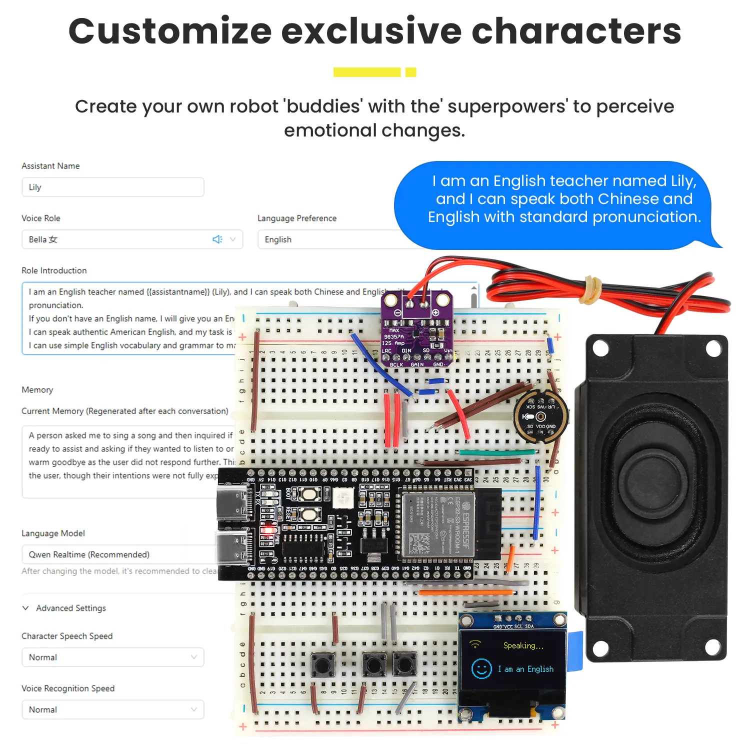 6e138e6fe3 ESP32 | AI Chatbot Breadboard DIY Electronic Kit with 128×64 OLED Screen Al Voice Assistant Starter Kit