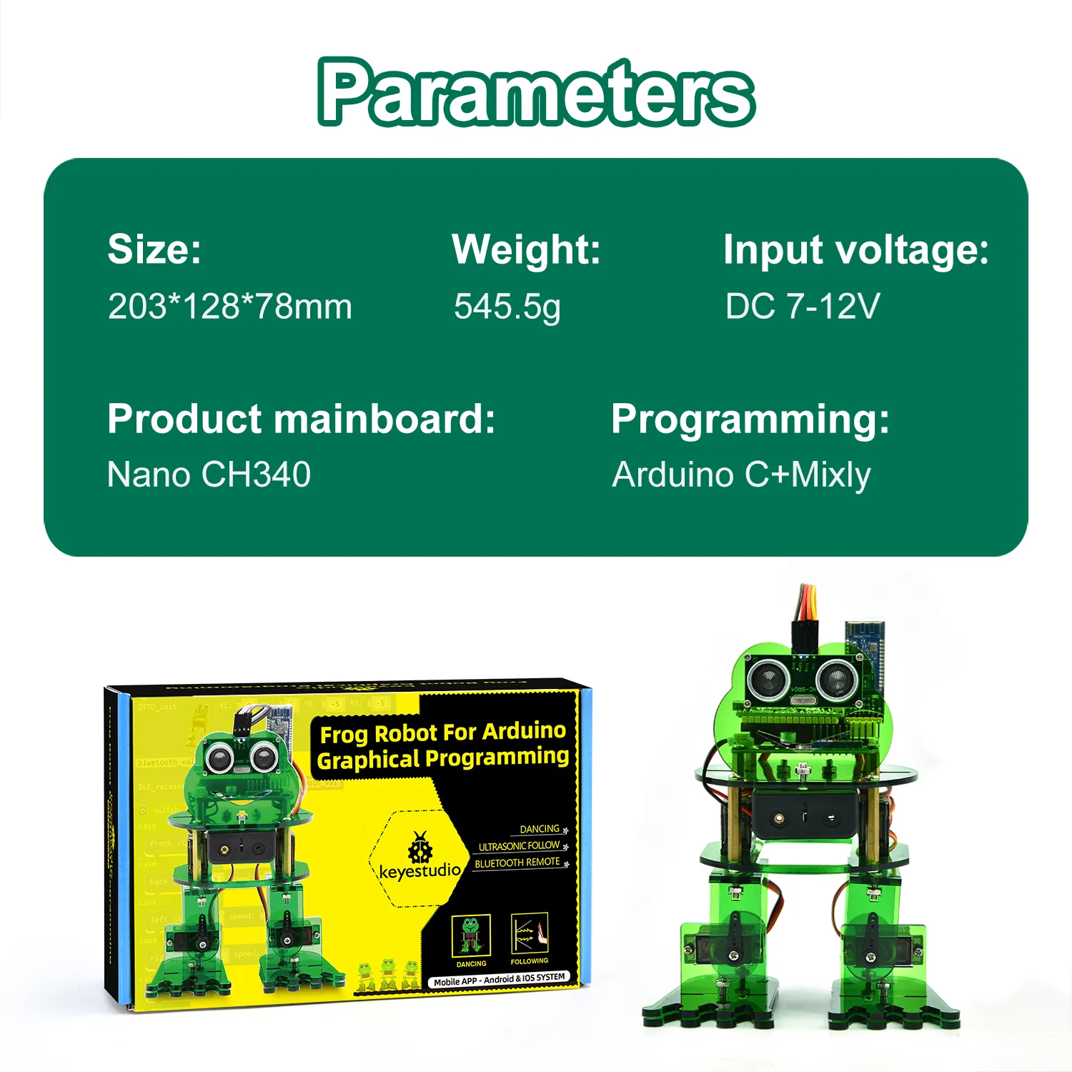8 Frog Robot for Arduino Graphical Programming