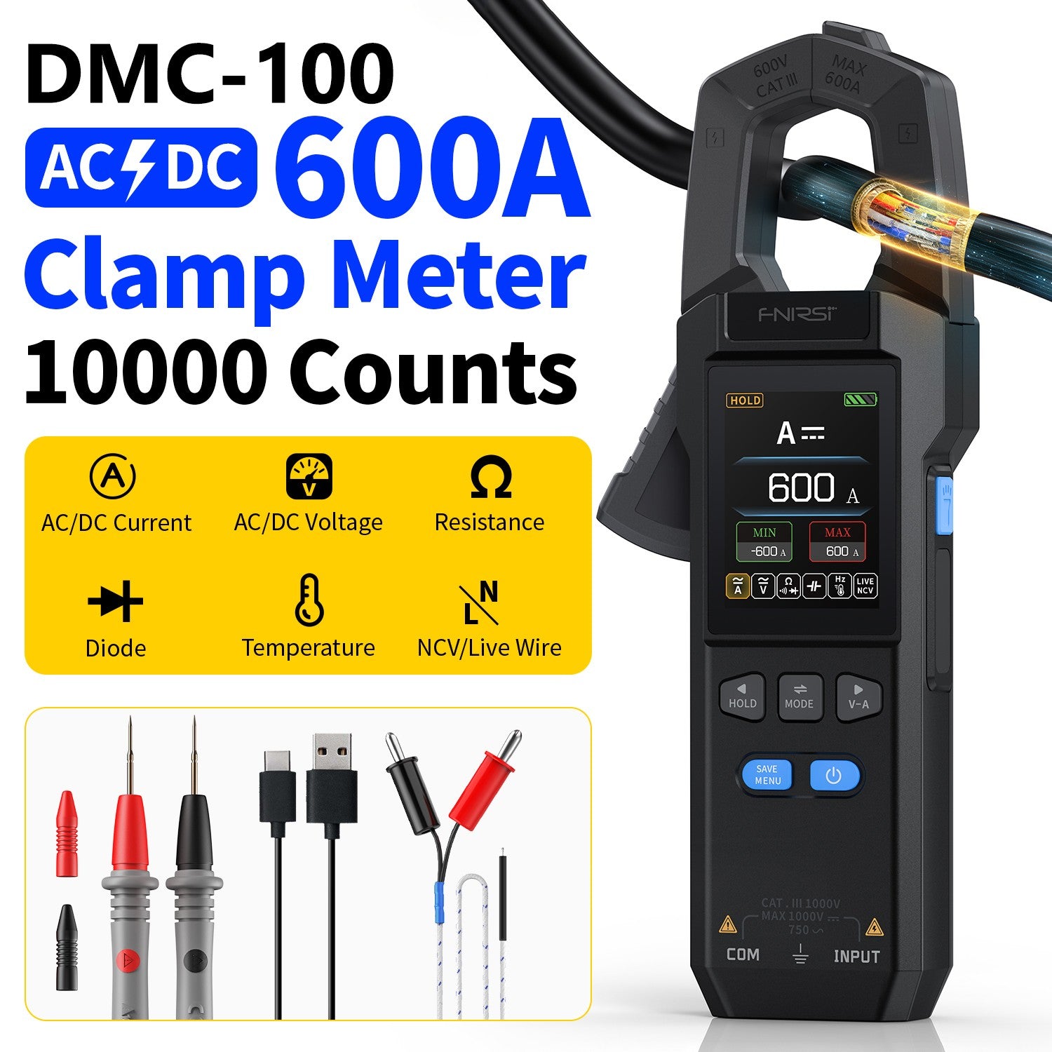 fnirsi-dmc-100-dc-ac-current-voltage-clamp-meter-digital-multimeterelectrical-testingfnirsifnirsi-9117412(2) DMC-100 DC AC Current Voltage Clamp Meter Digital Multimeter