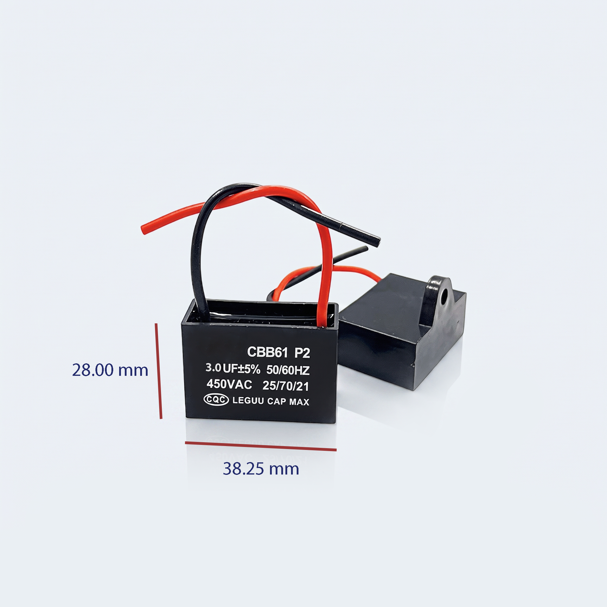 CBB61 SH‑S0 Motor Run Capacitor – 3.0uF 450VAC مكثف تشغيل محركات CBB61 SH‑S0 – ميكروفاراد، 450 فولت AC