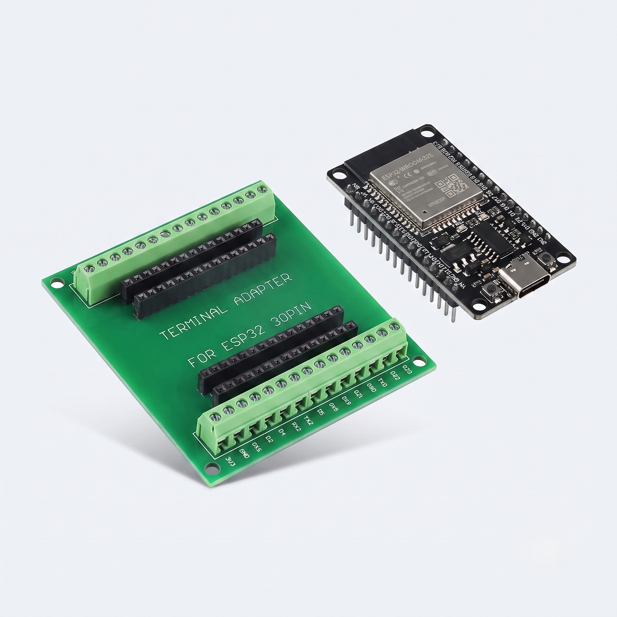 ESP32 Type C 30 Pins + Terminal Block Adapter ESP32 Type-C – CP2102 – 30 Pins | Terminal Block Adapter Board | ESP32 Expansion Board
