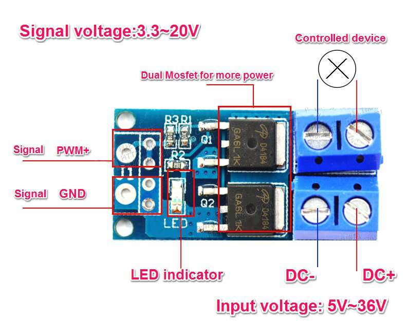 mosfet-trigger-switch-1-790x652 وحدة XY-MOS Power MOSFET – 15A، 400W